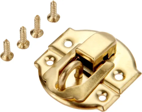 Miniatura 3 de Yetaha 10 pestillos pequeños dorados, joyero antiguo, cerrojos con cerradura, cierre de pestillo para cajas de madera, caja de pecho, maleta