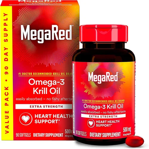 Miniatura 26 de MegaRed - Aceite de krill Omega-3 350mg cápsulas blandas (130 unidades en una botella), ácidos grasos omega-3 EPA y DHA sin regusto a pescado a