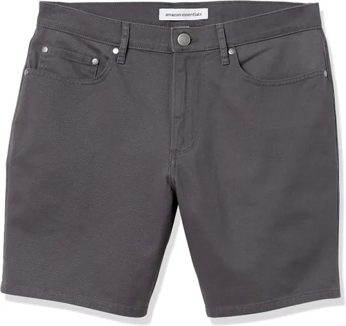 Miniatura 6 de Tienda Essentials Pantalón corto ajustado de 7 pulgadas con entrepierna elástica de 5 bolsillos para hombre