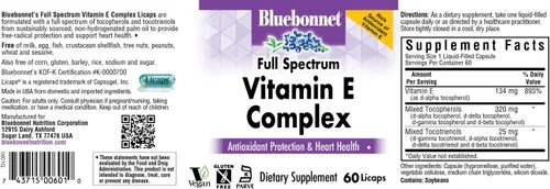 Miniatura 2 de BlueBonnet Complejo de vitamina E de espectro completo de 200 UI - Suplemento antioxidante para la salud inmune y de la piel* con tocoferoles D-alfa