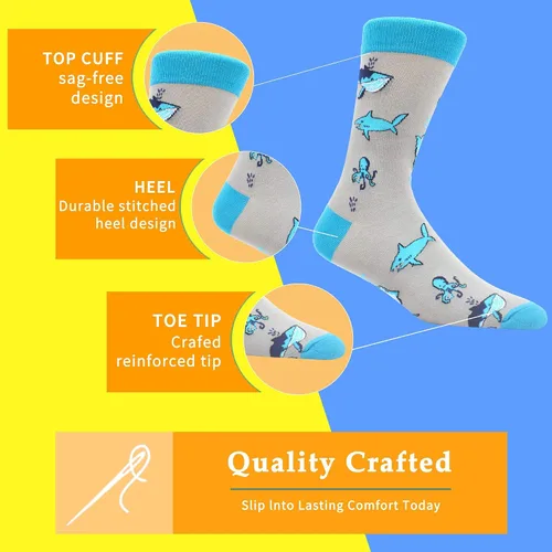 Miniatura 2 de Makabo- Calcetines de vestir coloridos, divertidos y casuales para hombre.