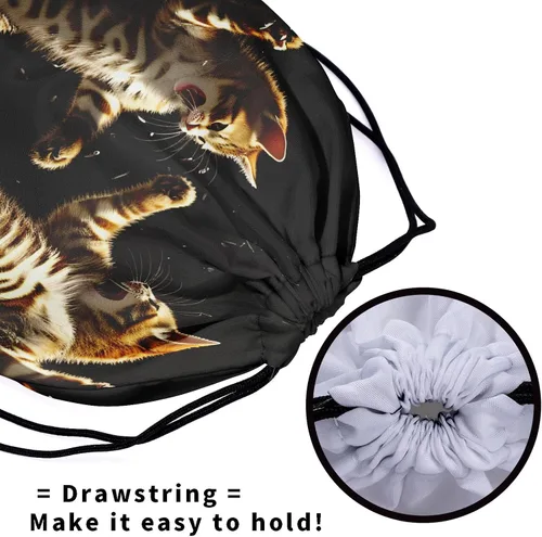 Miniatura 222 de Bolsa de agarre de gimnasia de piel de animal, bolsa de gimnasia con cordón ajustable, bolsa de cuerda para fauna silvestre, Mariposas Galaxy