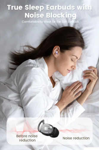 Miniatura 4 de Auriculares para dormir, 5.4 Bluetooth con cancelación de ruido para dormir, ultra delgados, a prueba de sueño lateral, inalámbricos