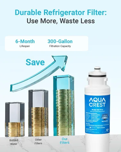 Miniatura 8 de AQUACREST DW2042FR-09 Filtro de agua para refrigerador, compatible con Daewoo DW2042FR, Kenmore 46-9130, DW2042FR-09, Aqua Crystal DW2042F-09