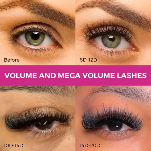 Miniatura 6 de Eyesy Lash 500 abanicos Promade - Abanicos de pestañas prefabricadas con volumen para extensiones de pestañas, base puntiaguda, hechas a mano