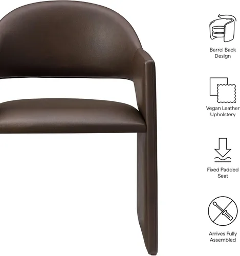 Miniatura 4 de Modway Talia - Sillón de comedor de cuero vegano en color espresso