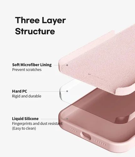 Miniatura 4 de GOOSPERY Funda de silicona líquida compatible con iPhone 13 Pro Max, protección de cuerpo completo, suave al tacto, a prueba de golpes, con forro