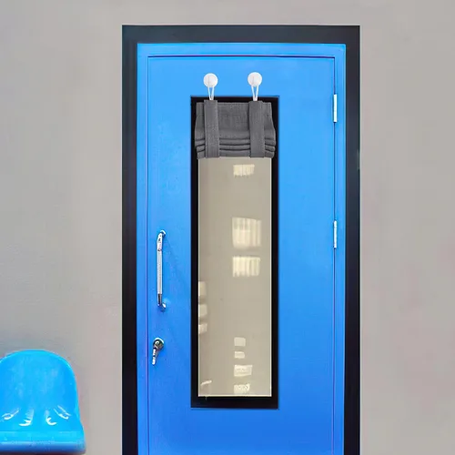 Miniatura 26 de NICETOWN Cortinas pequeñas para puerta francesa con ganchos autoadhesivos, cortinas opacas de lino sintético con aislamiento térmico para puertas