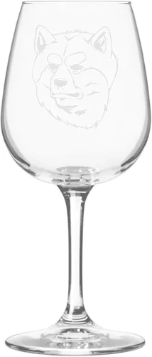 Miniatura 131 de Copa de vino de 12.75 onzas con diseño de perro grabado