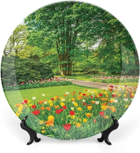 Miniatura 10 de Plato decorativo de 6 pulgadas, cerámica campestre, románticas flores amarillas, placa de exhibición para cenas, eventos de lujo, cena, bodas