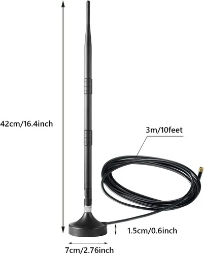 Miniatura 3 de Lora - Antena de 915 mhz 8dbi de largo alcance con base magnética con cable de 10 pies para helio Hotspot Nebra Bobcat 300 SenseCAP M1 Hotspot