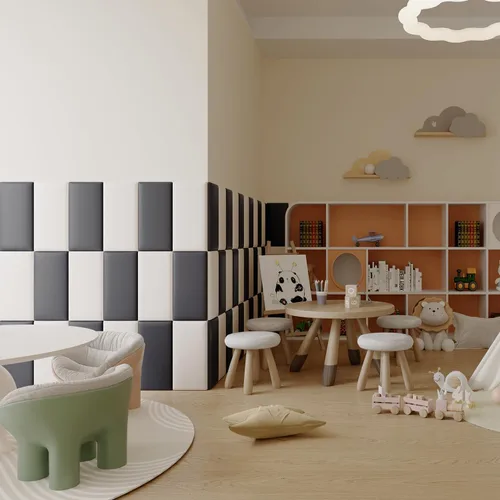 Miniatura 5 de YU LI 3DH 3D Almohadillas de pared anticolisión para niños, autoadhesivas, 4 piezas, paneles de cabecero en negro para pared, cabecero despegar