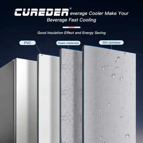 Miniatura 4 de Refrigerador para exteriores de 24 pulgadas, enfriador de cerveza de acero inoxidable integrado debajo de la encimera, refrigerador para interiores