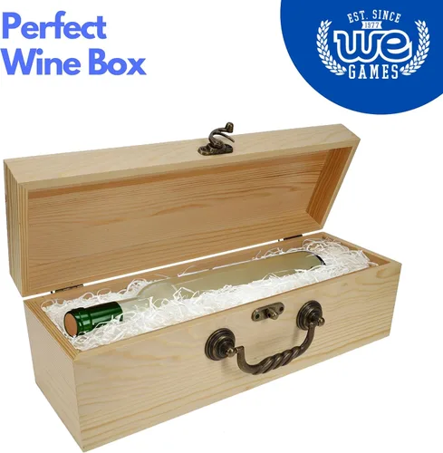 Miniatura 5 de WE Games Caja grande de madera con tapa con bisagras, acabado de madera quemada, tinte natural, caja de memoria de recuerdo, cajas decorativas