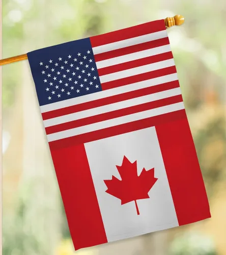 Miniatura 12 de Bandera de la Amistad de la Copa Mundial de Canadá y Estados Unidos, asta de bandera de arte de pared para exteriores, decoración al aire libre