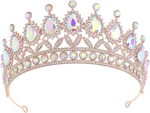 FORSEVEN Tiaras y coronas de cristal para mujer – Boda y fiesta de cumpleaños, corona de princesa, accesorios para el cabello – Diadema de diamantes