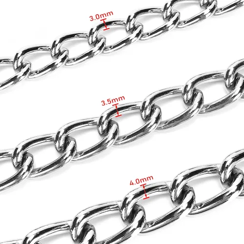Miniatura 3 de SGODA Cadena de metal resistente para perro, correa para perro a prueba de mordidas con mango suave para mascotas de tamaño grande de más de 50 Azul