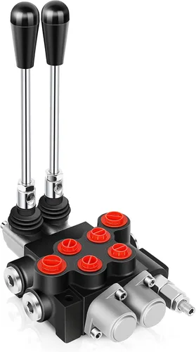 Miniatura 9 de Válvula de control de flujo hidráulico 1 carrete 11 GPM Puertos G Mango de palanca de alivio ajustable Centro paralelo de doble efecto Cargador