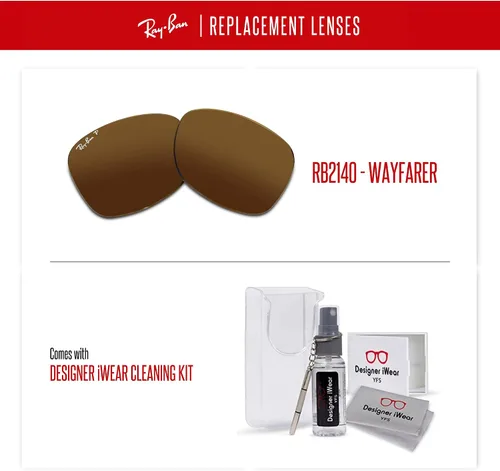 Miniatura 3 de Lentes de repuesto originales Wayfarer RB2140 para hombres y mujeres + paquete con kit de gafas de diseñador iWear