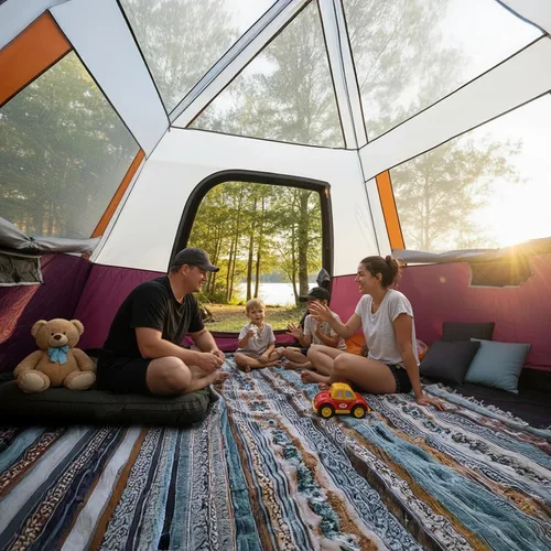 Miniatura 2 de CAMEL CROWN 4/6 Person Instant Cabin Tent, Pop Up Windproof Tents for Camping, 60-Second Setup Family Tent with Carry Bag for Outdoor Hiking Uva rojo