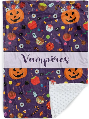 Miniatura 16 de Manta de bebé personalizada de Halloween, manta con nombre personalizado para niños pequeños, franela suave con respaldo de puntos de doble capa