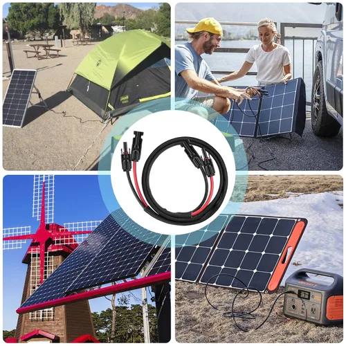 Miniatura 7 de Cable de extensión de panel solar de 3 pies y 10 AWG con conectores hembra y macho, cable solar para paneles solares, controladores de carga