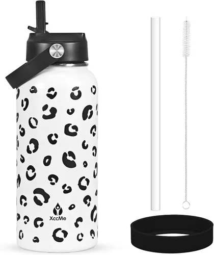 Miniatura 18 de Botella de agua aislada de 22 onzas, botellas de agua a prueba de fugas de acero inoxidable, taza térmica de viaje de boca ancha de doble pared
