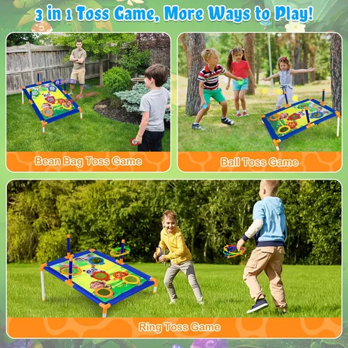 Miniatura 2 de Subao Juego de lanzamiento de bolsas de frijoles, juego de cornhole 3 en 1, juegos para exteriores, deportes y actividades al aire libre, juguetes