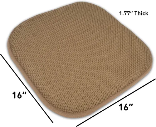 Miniatura 190 de Sweet Home Collection Cojines de espuma viscoelástica para silla, goma antideslizante y diseño de panal de abejas y esquinas redondeadas de 16 x 16