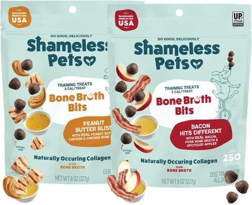 Miniatura 9 de Shameless Pets Golosinas de entrenamiento para perros con caldo de hueso, golosinas suaves y naturales para cachorros y perros con colágeno