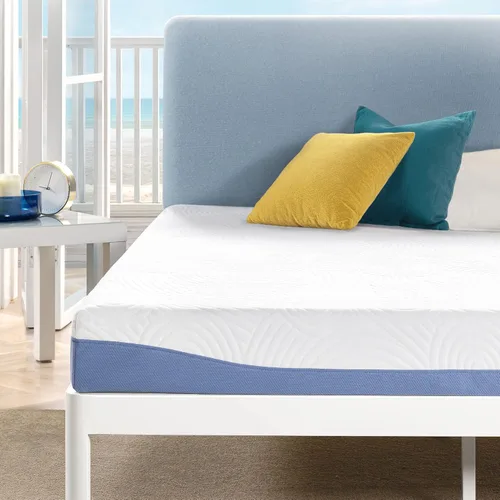 Colchón de Cama de 6 Pulgadas de Gel Refrescante Infundido en Memoria Viscoelástica Mellow, Firmeza Media para un Sueño Reparador y Funda de Tela
