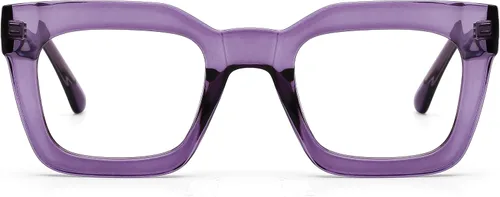 AQWANO Stylish Blue Light Reading Glasses Women Men, Fashion Oversized Square Designer Readers Computer Eyeglasses Púrpura - Metal incorporado