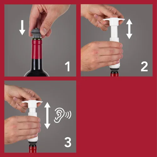 Miniatura 37 de Tapones para vino Vacu Vin, cierre al vacío, lote de 2, color gris, Set de 4, Gris