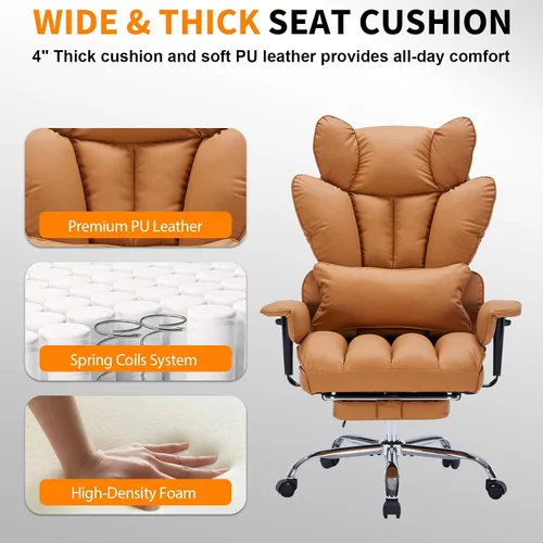 Miniatura 3 de GarveeHome SP-VC-Silla de oficina grande y alta, color marrón