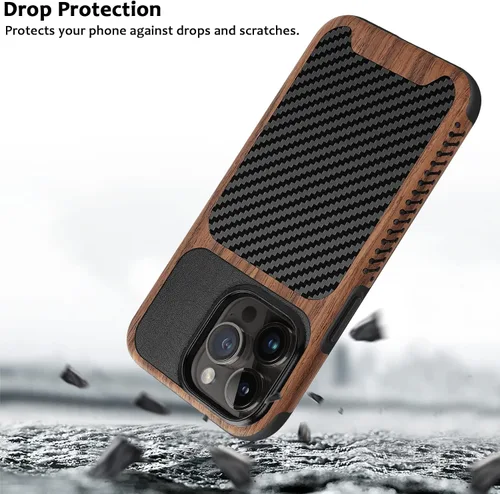 Miniatura 5 de Funda magnética ZZDZZ compatible con iPhone 14 Plus [Compatible con Magsafe] Diseño de cuero premium TPU híbrido a prueba de golpes (Negro)