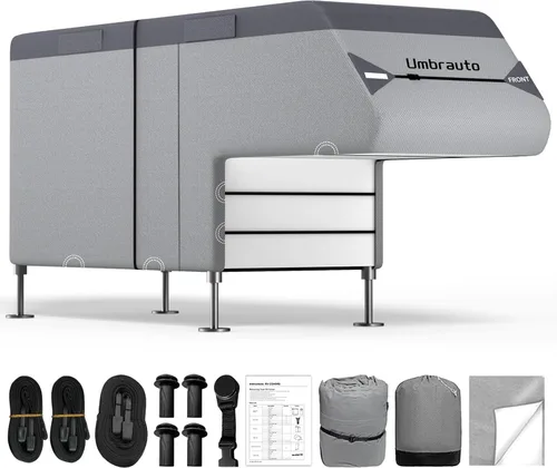Miniatura 24 de Umbrauto Cubierta para caravana de 5ª rueda de 28 a 31 pies, 7 capas superiores extra gruesa, cubierta de quinta rueda, impermeable, resistente al