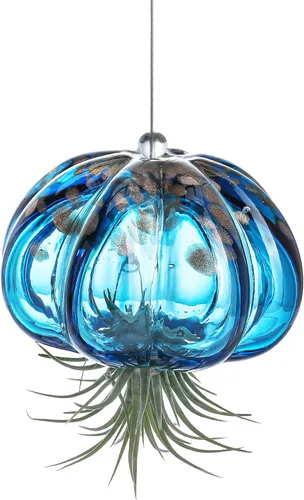 Miniatura 11 de H&D HYALINE & DORA Terrario de cristal soplado a mano colgante con diseño de medusa de aire para plantas de aire, decoración para jardín, porche