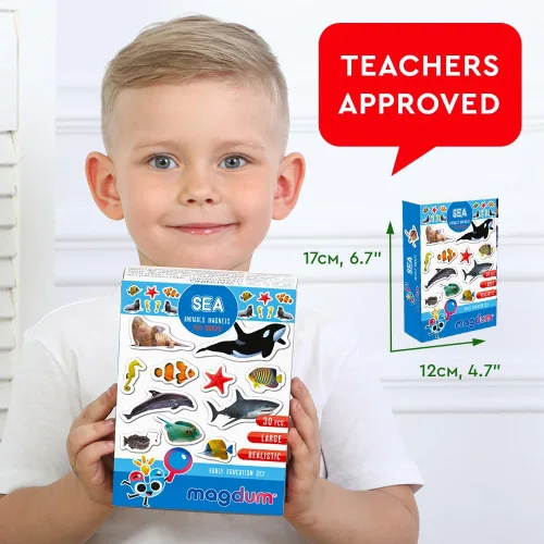 Miniatura 2 de Imanes de nevera para niños pequeños – magdum – 30 imanes de animales marinos para refrigerador – Imanes reales de animales del océano para niños