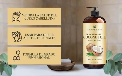 Miniatura 5 de Handcraft Blends Aceite de coco fraccionado – 16 onzas líquidas – 100% puro y natural – Aceite portador de alta calidad para piel, cabello y cuerpo