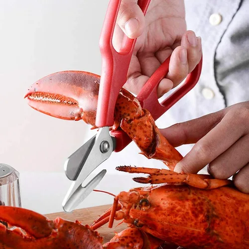 Miniatura 3 de Tijeras de mariscos Tijeras de langosta de acero inoxidable para camarones y cangrejos de langosta, tijeras desmontables para mariscos