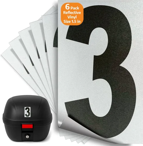 Miniatura 82 de iSYFIX Calcomanías de vinilo negro número 0 (Zero) – Paquete de 6 calcomanías de 1.5 pulgadas – Calcomanías de alta calidad, fondo reflectante