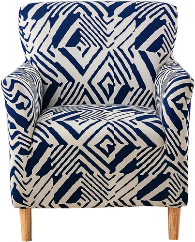 Miniatura 12 de CRFATOP - Funda elástica para sillón de mediados de siglo moderno de 1 pieza, fundas de silla de acento de jacquard con brazos, fundas de silla