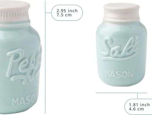 Miniatura 2 de Comfify - Salero y pimentero, diseño clásico de tarro, adorable jarro decorativo de estilo clásico, rústico, chic, hechos en cerámica resistente