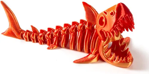 Miniatura 8 de Juguete de tiburón articulado impreso en 3D, divertido diseño de esqueleto móvil para decoración de escritorio, antiestrés y descompresión, lindo