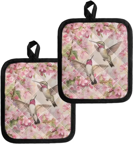 Miniatura 23 de UNICEU Porta ollas de mariposa con diseño de gallo, 2 paquetes para cocina, hornear, parrilla, cocinar, resistentes al calor, almohadillas calientes