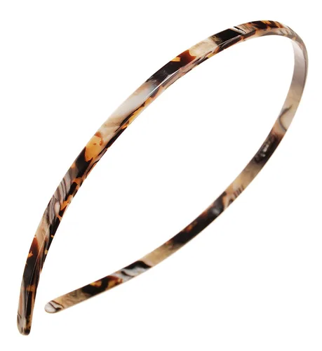 Miniatura 9 de Diadema marrón para mujer, France Luxe de 1/4 de pulgada, ultracómoda, delgada, África, ajuste flexible con dientes suaves antideslizantes, sujeción