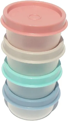 Tupperware Smidgets Tiny Treasure - Juego de 4 mini cuencos en colores pastel vintage