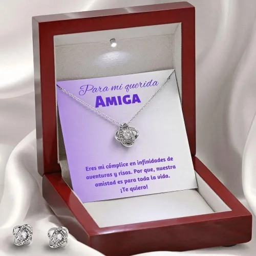 Miniatura 3 de Regalo para Mi Mejor Amiga Elegante Juego de collar y aretes para mujer joyería para mejor amiga juego de aretes y collares