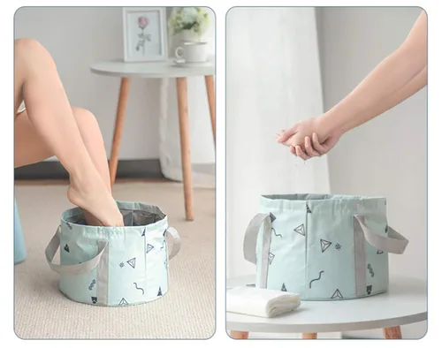 Miniatura 8 de Tina de Baño de Pies Plegable de 24L para Remojar Pies Grandes de Hombres, Tina Portátil para Remojar Pies, Cubo de Agua para Viajes y Campamento