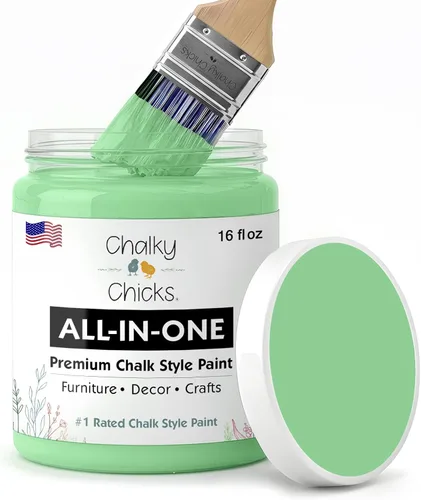 Miniatura 95 de Chalky Chicks - Pintura mate a la tiza, no requiere lijado, 4 onzas líquidas, color gris oscuro (Gun Metal Gray), para muebles, pintura sin Gris